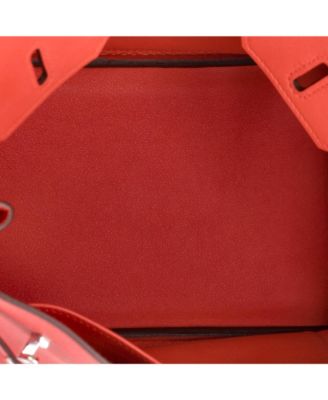Birkin 25 Handbag Red Swift with Palladium Hardware
