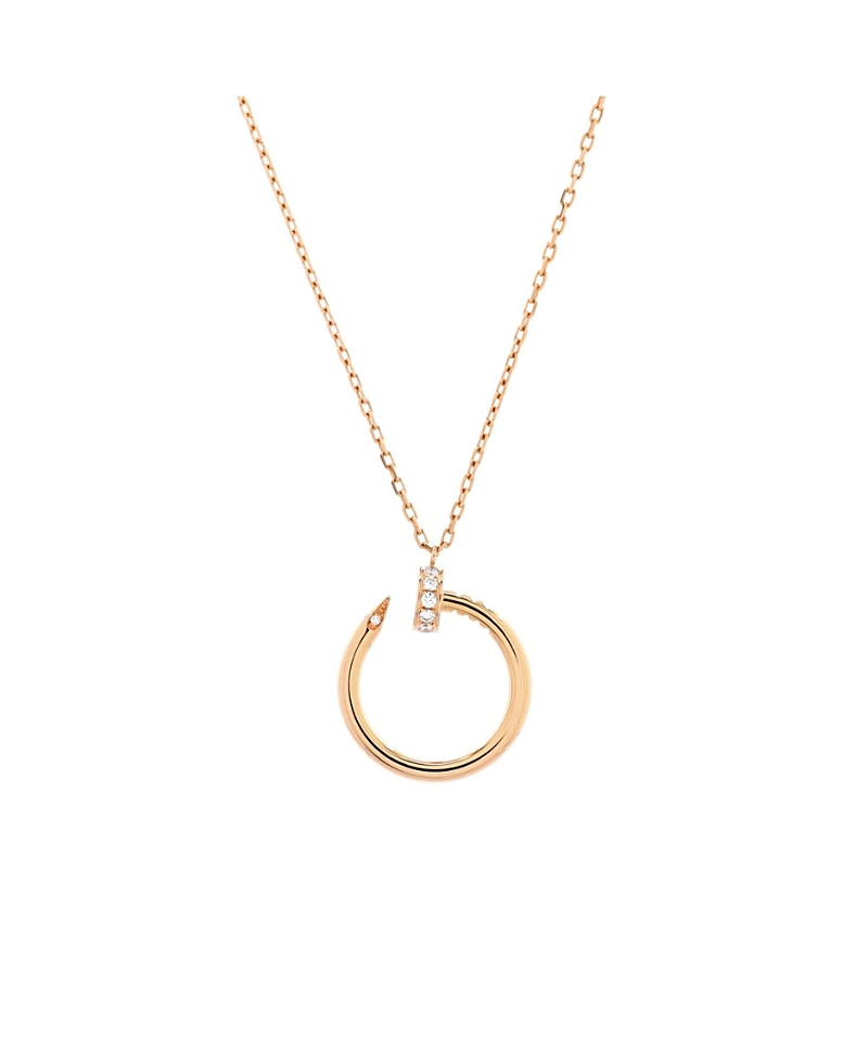 Click to view more detailed imagery on our partner's website Pre-owned Pre-owned Cartier Cartier Juste Un Clou Pendant Necklace 18k Rose Gold With Diamonds, 15.25 - 16 In Pink