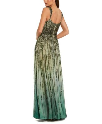  Ombre Mesh Full Length A-Line Gown
