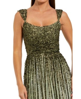  Ombre Mesh Full Length A-Line Gown