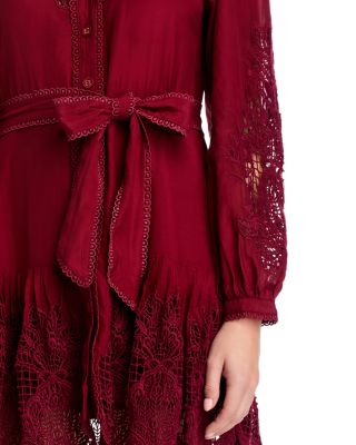 Long Sleeve Lace Detail Mini Dress