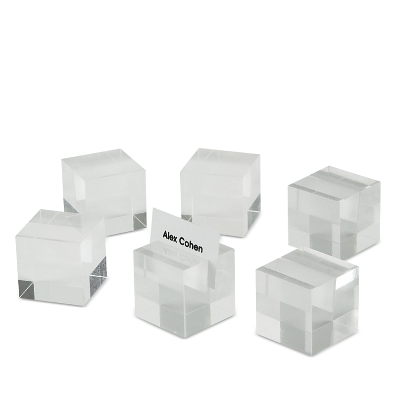 Tizo Place Card Holder, Clear, Set Of 6 In White