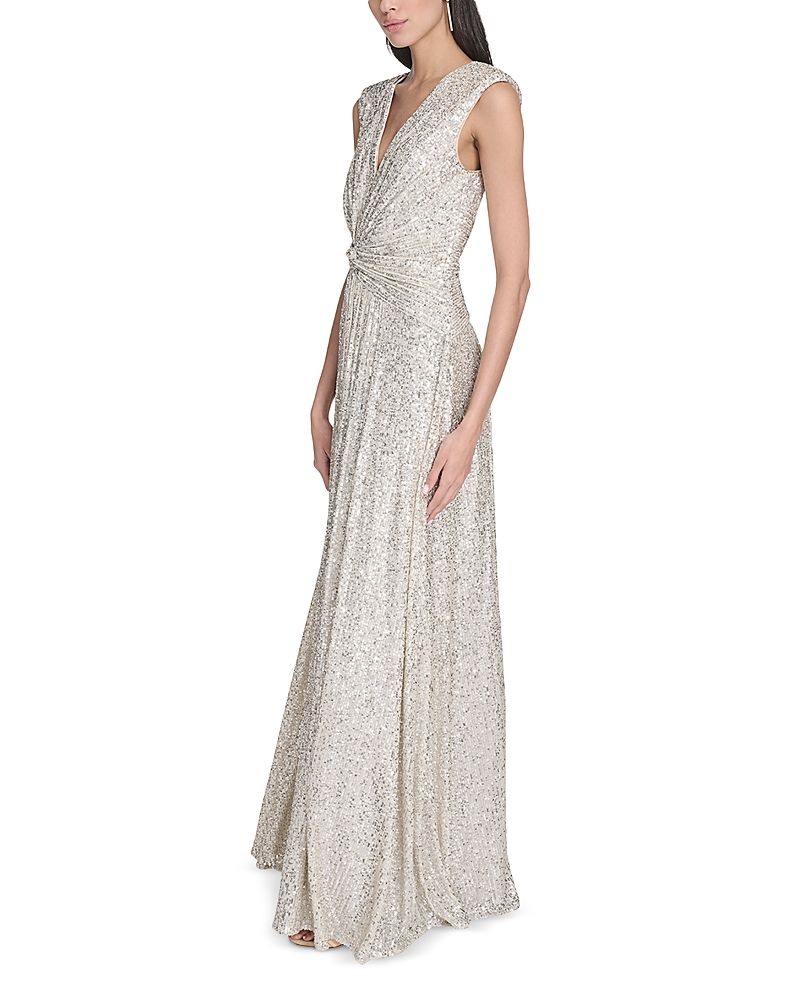Eliza J Twist Waist Gown In Neutral