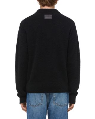 Brushed Open Collar Polo Sweater