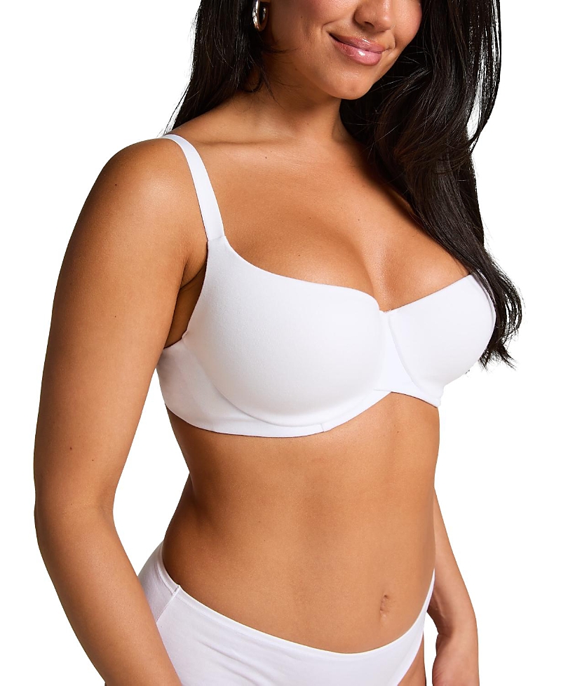 Hunkemoller Cotton Padded Underwired Bra In White