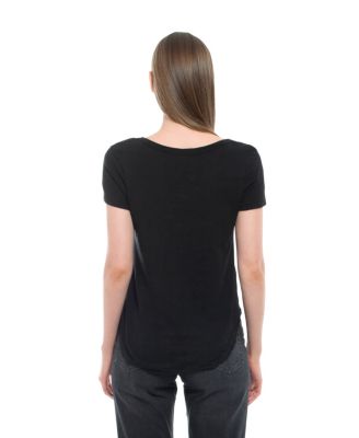  Short Sleeve Raw Hem Shirttail Tee