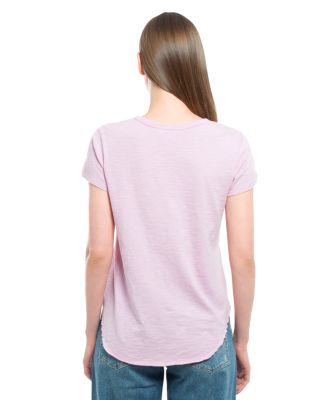  Short Sleeve Raw Hem Shirttail Tee