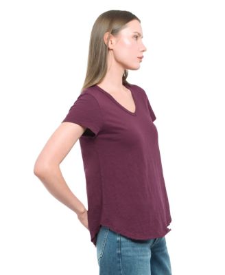  Short Sleeve Raw Hem Shirttail Tee
