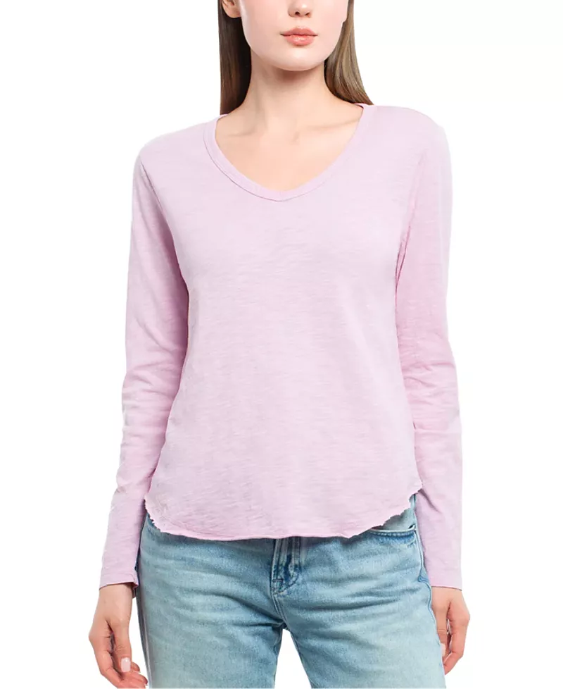 Wilt Clothing Long Sleeve Raw Hem Shirttail Tee