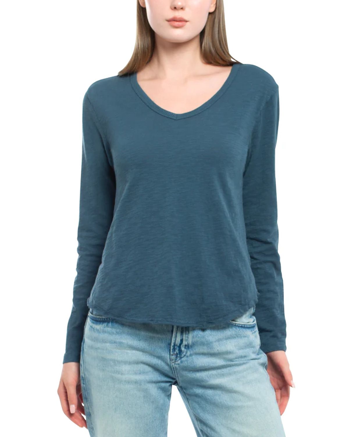 Wilt Clothing Long Sleeve Raw Hem Shirttail Tee