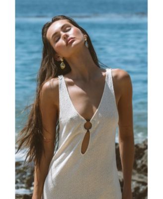  Reef Ring Front Textured Maxi Dress