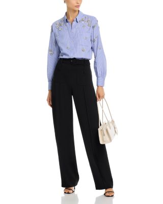 Lola Tumbling Flowers Striped Shirt