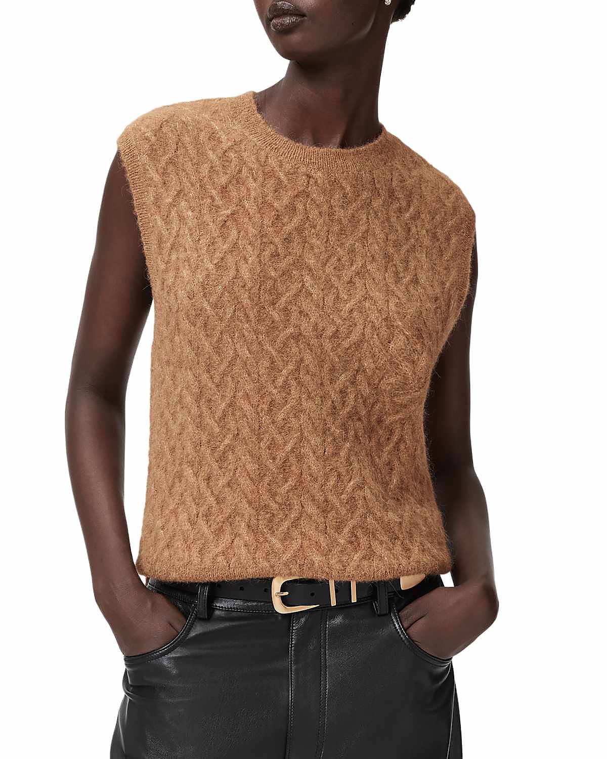 Allsaints Sirius Cable Sweater Tank Top