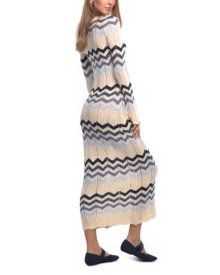 Gretta Zigzag Blue Dress