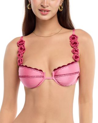 Lily Flower Dusty Bikini Top