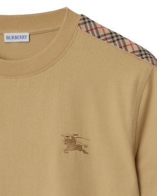 Check Trim Cotton T-Shirt