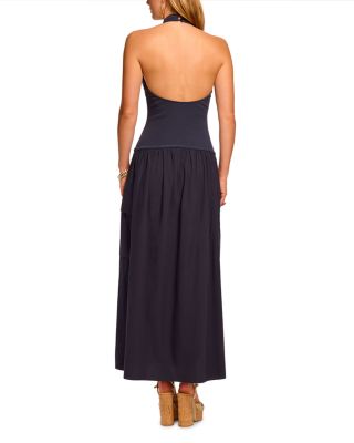 Simonne Mixed Media Halter Dress