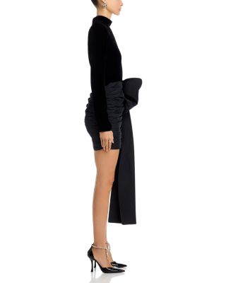 Velvet Bow Mini Dress