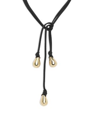 Yara Triple Nugget Suede Lariat Necklace, 48" 