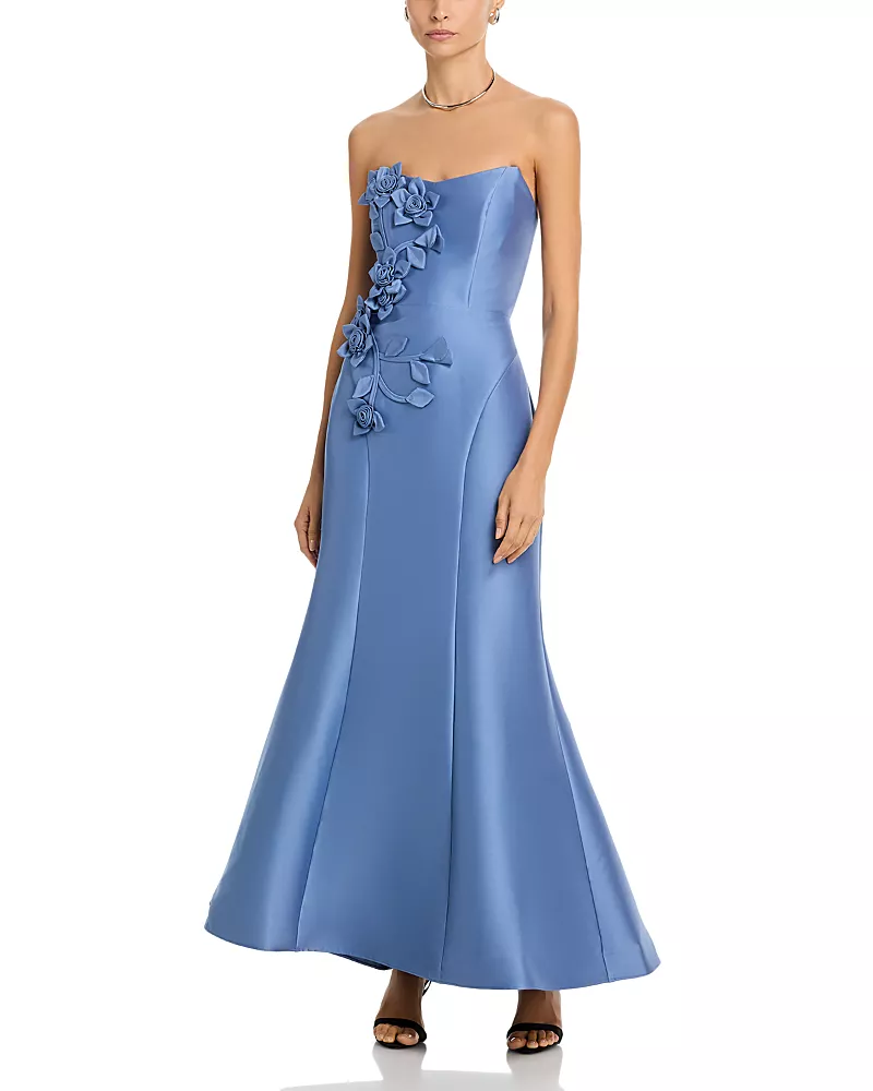 Aqua Strapless Mikdo Dress- Exclusive