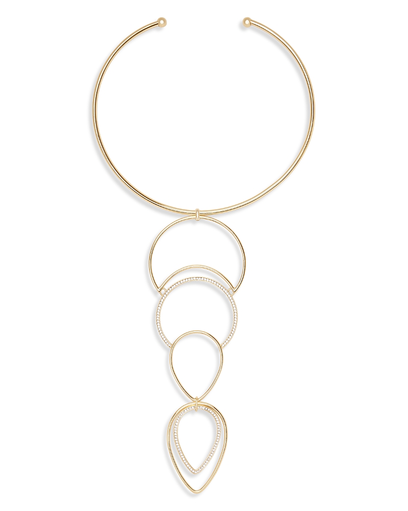 Ramy Brook Rena Pave Pear Shape Structured Statement Necklace, 5