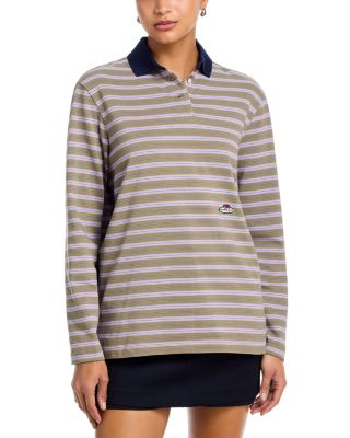 x Fruit of the Loom Striped Long Sleeve Polo