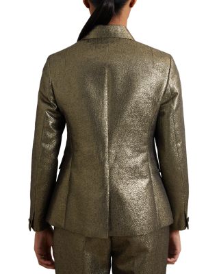 Petite Sienna Double Breasted Metallic Blazer