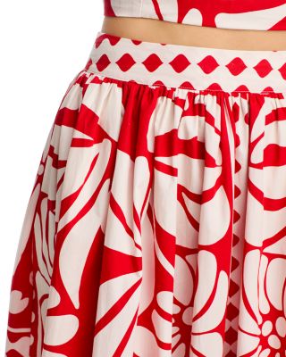 Floral Border Midi Skirt - Exclusive