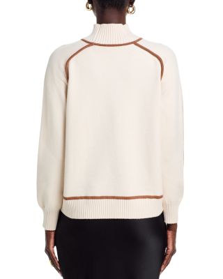 Mock Contrast Piping Sweater