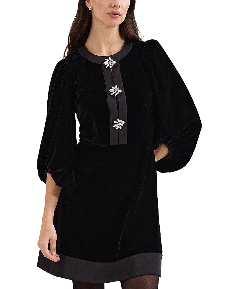 Phase Eight Heidi Velvet Dress In Black