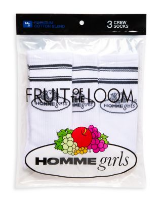 x Fruit of the Loom Crew Socks, Pack of 3
