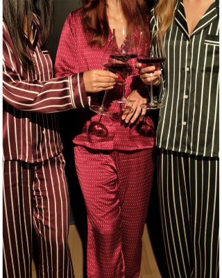 Inez Printed Washable Silk Long Pajama Set