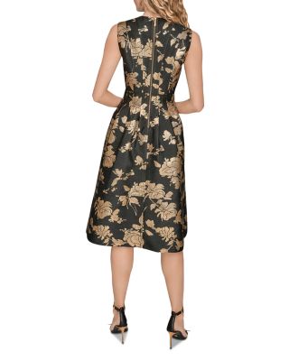 Metallic Jacquard Midi Dress
