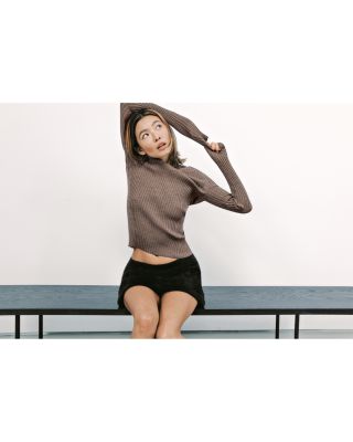 Wool Ribbed Open Back Sweater