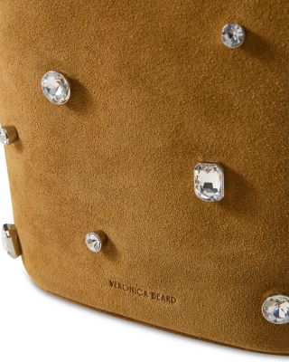 Crystal Embellished Leather Shoulder Bag