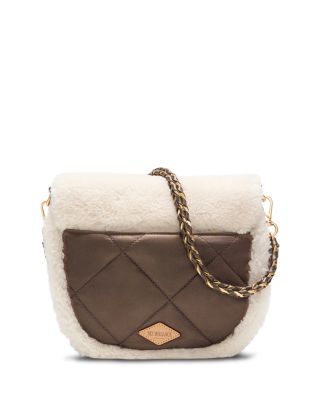 Crosby Lock Small Shearling Trim Crossbody Bag
