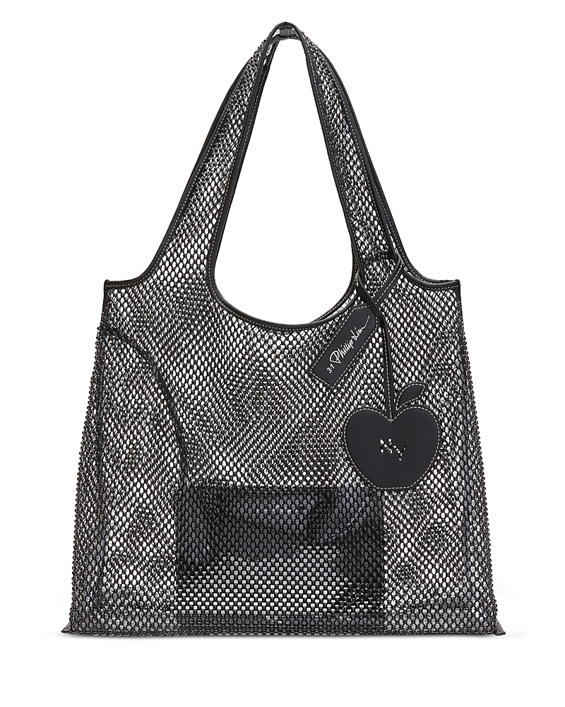 3.1 Phillip Lim Extra Large Embellished Mesh Market Tote Bag In Black