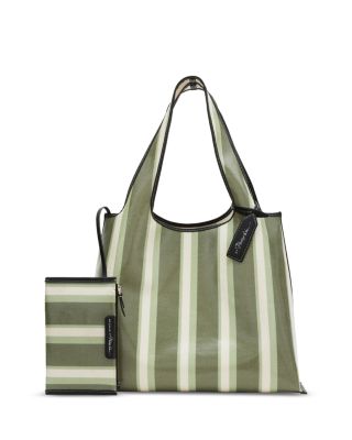 Medium Dual Stripe Cotton Market Tote Bag