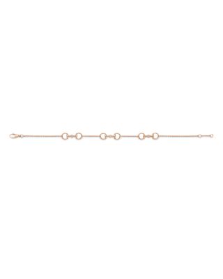 18K Rose Gold Horsebit Diamond Chain Link Bracelet