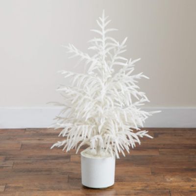 Natural Artificial Real Touch White Norfolk Island Pine 3' Christmas Tree with Natural Look