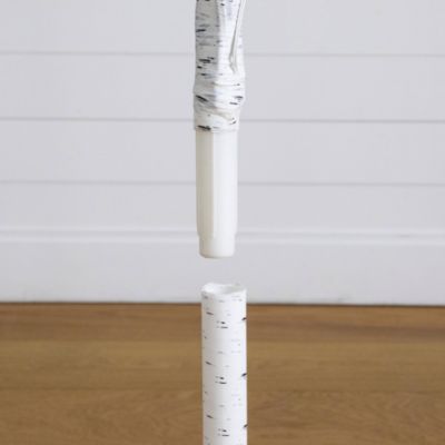 Pre-Lit Artificial White Birch Trees with LED Lights, Set of 3