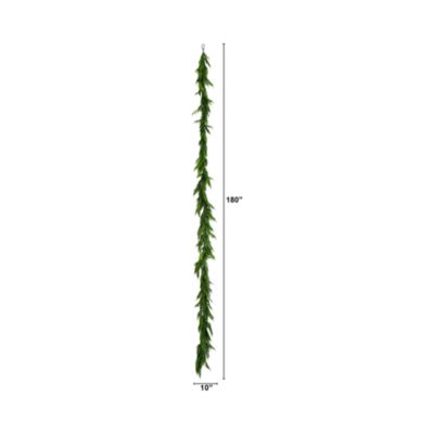 Artificial Real Touch Norfolk Island Pine 15' Garland with Natural Look
