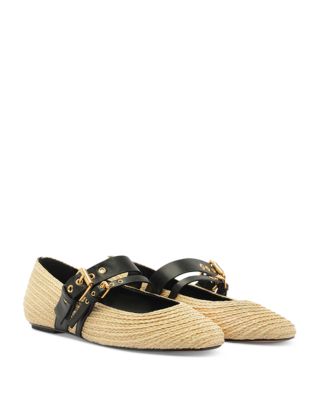 Women's Raffia Flat Ballet Flats