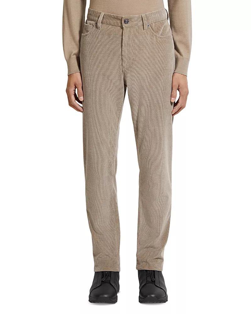 Zegna Cashco Slim Fit Corduroy Roccia Pants