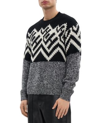 Half Fair Isle Crewneck Sweater