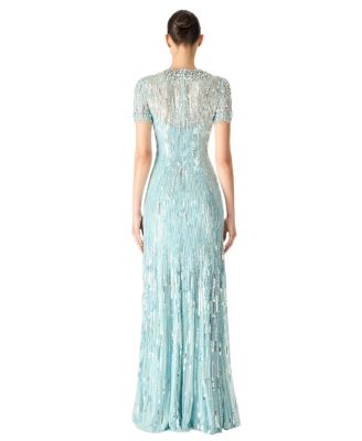 Nova Sequin-Embellished Keyhole-Neck Maxi Dress