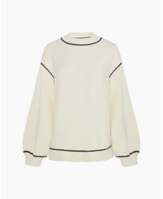 Cotton Oversized Mock Neck Sweater