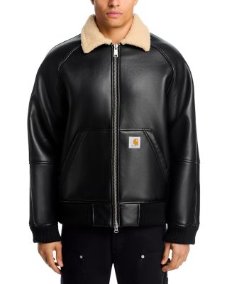 Shepton Faux Leather Bomber Jacket