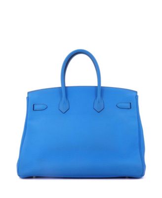 Birkin 35 Handbag Blue Togo with Palladium Hardware