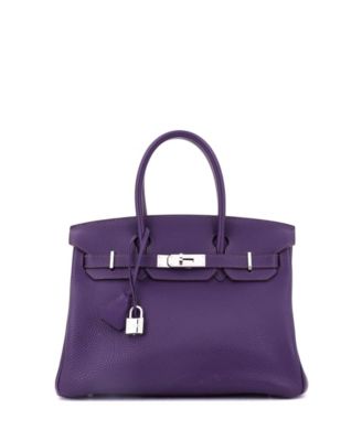 Birkin 30 Handbag Purple Togo with Palladium Hardware